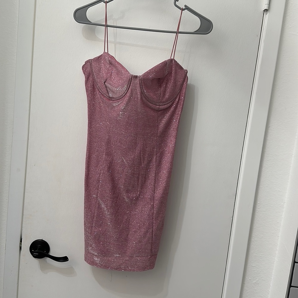 Size large sparkly pink dress from Miss Lola runs a little small never worn!